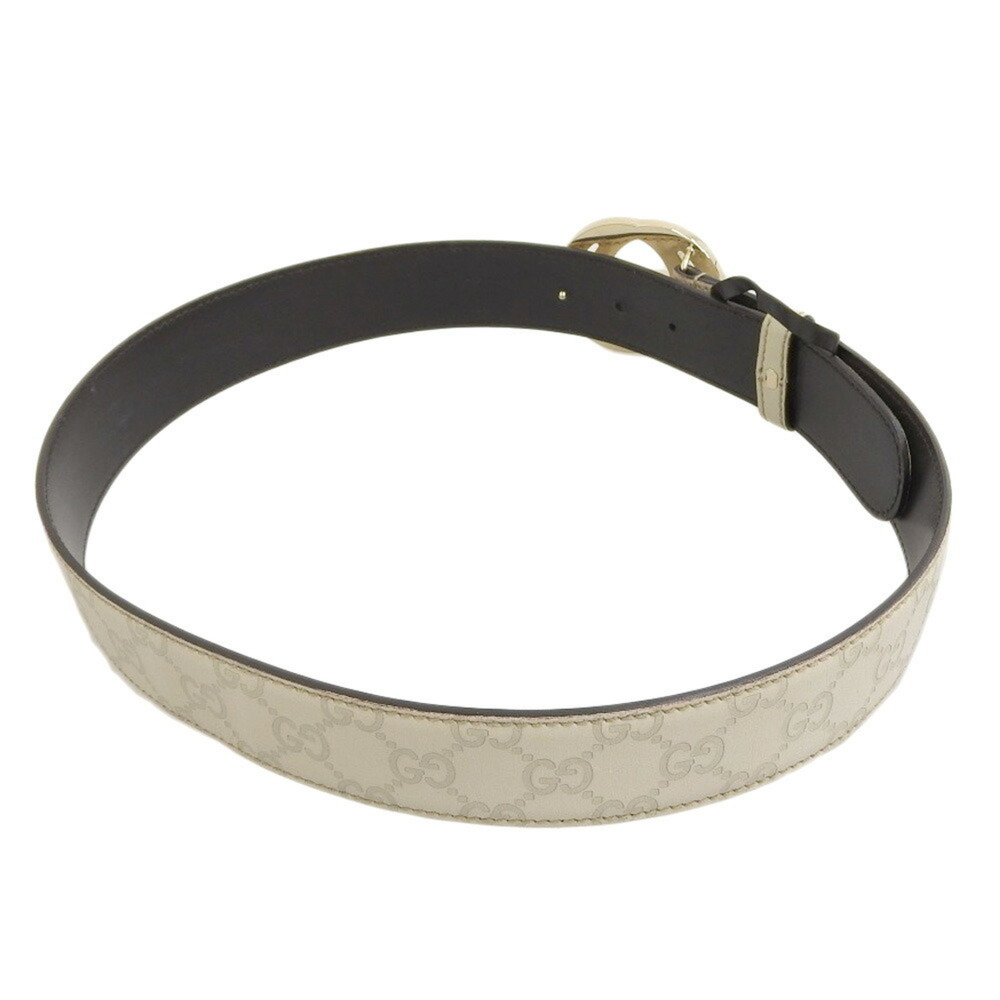 Gucci GUCCI Shima Interlocking G Buckle Waist Belt Brown Beige Men's 114876 1... - Picture 2 of 8